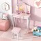 Costway Kids Vanity Table & Stool Set with Cute Polka Dot Print Tri-folding Mirror Drawer Pink&White/Light Pink&White/Pink&Black/Blue/Pink
